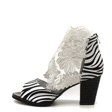 Load image into Gallery viewer, Floral Lace Peep Toe Low Heel