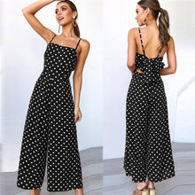 Load image into Gallery viewer, Spaghetti Strap Bow-Knot Wide Leg Polka Dot Jumpsuit