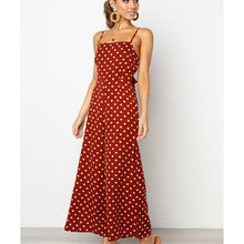 Load image into Gallery viewer, Spaghetti Strap Bow-Knot Wide Leg Polka Dot Jumpsuit