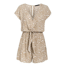 Load image into Gallery viewer, Casual Short Sleeve Bow Polka Dot Romper Jumpsuit