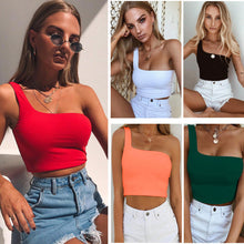 Load image into Gallery viewer, One Shoulder Tank Crop Top