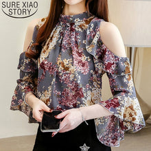 Load image into Gallery viewer, Floral Print Flare Sleeves Top