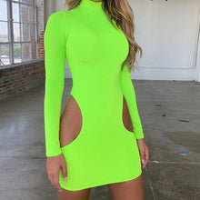 Load image into Gallery viewer, Long Sleeve Bodycon Cutout Mini Dress